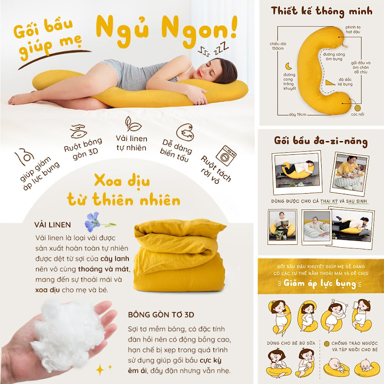 [A159] Tư vấn nên mua gối bầu Đậu Khuyết ở đâu tốt nhất