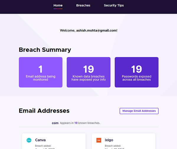 Firefox Monitor สำหรับการละเมิดข้อมูลและรหัสผ่าน