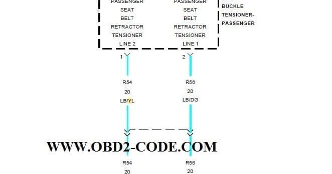 B1C4E 1st Row Passenger Seat belt Buckle Tensioner Circuit Open - Obd2-code