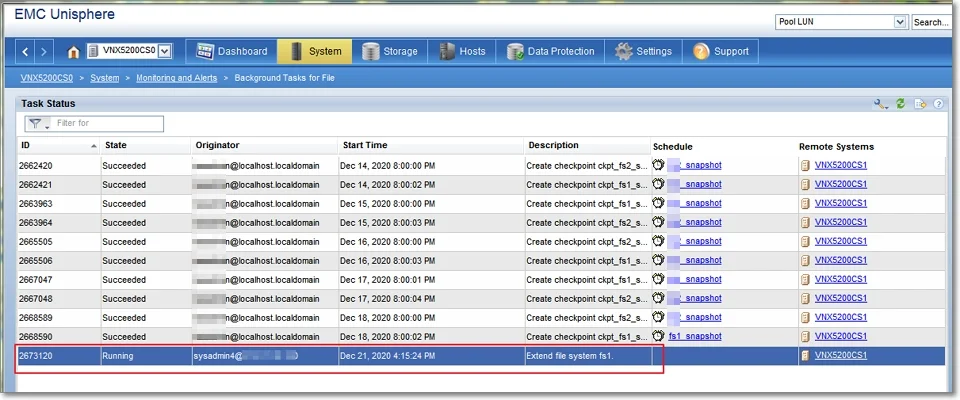 EMC extend filesystem-step6