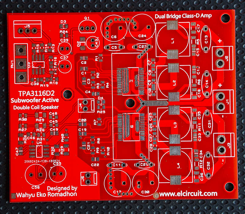 Subwoofer Power Amplifier ClassD Dual Bridge TPA3116D2 Electronic Circuit