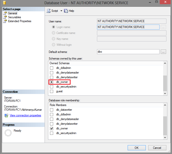 The database principal owns a schema in the database, and cannot be ...
