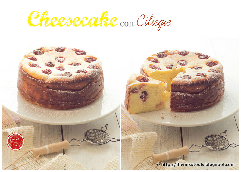 vaniglia cheesecake con ciliegie (senza base) - vanilla cherry cheesecake