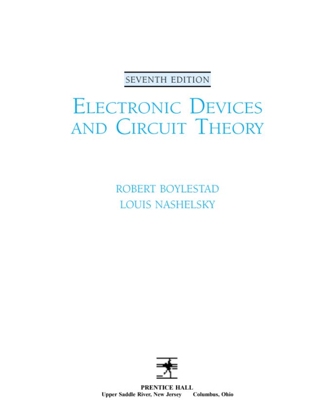 Electronic Devices And Circuit Theory By Robert Boylestad Louis nashelyky
