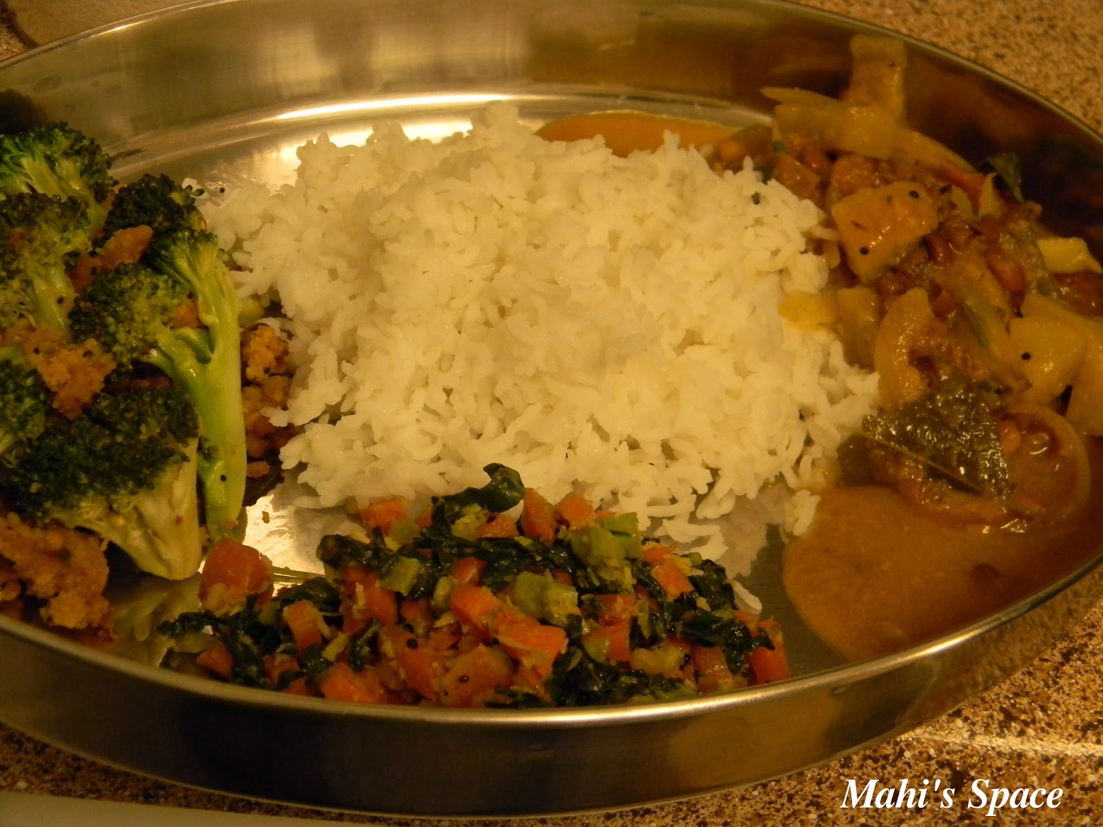 Carrot & Broccoli rabe stir fry /Carrotbroccoli keerai thoran Mahi's