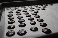 Bittersweet chocolate for homemade Christmas nonpareils