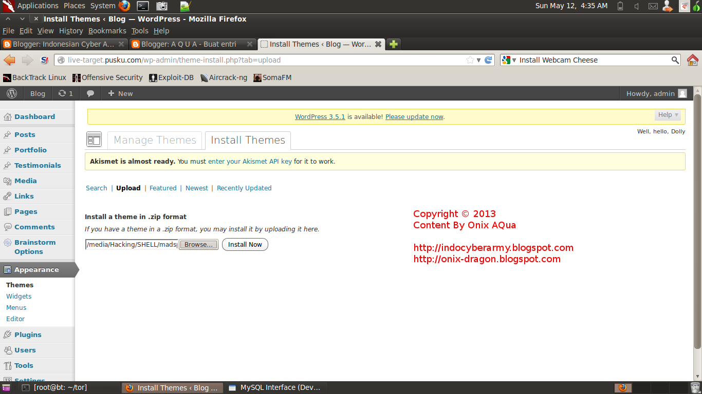 Upload Shell Di CMS Wordpress | Cyber Nationalism