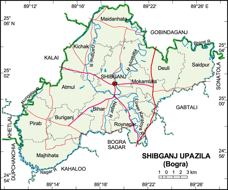Maps of Bangladesh Shibganj Upazila