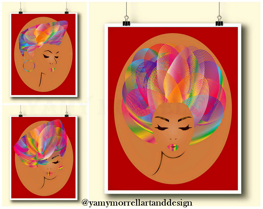 Nuevas impresiones Colorful afro hair girls