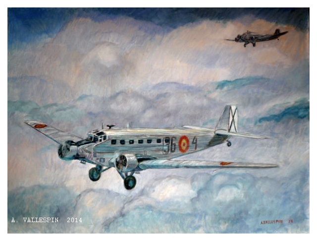 Pintura de un Junker Ju 52