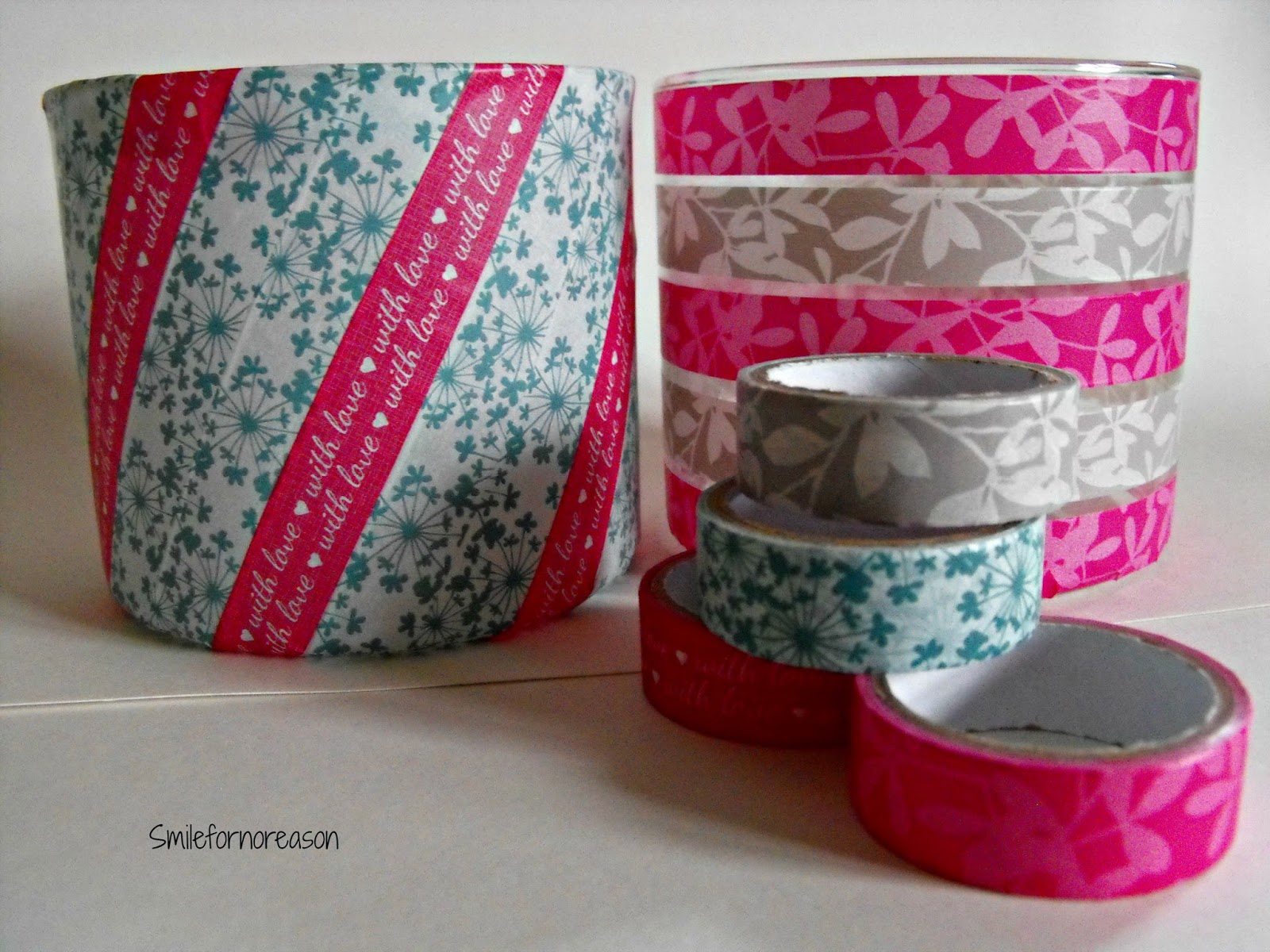 Smile for no reason Decorating Gift Jars With Washi Tape