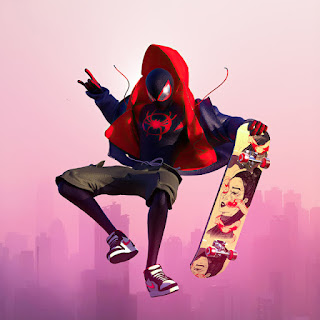 Miles Morales Swinging And Skating Wallpaper, Spiderman, 4K, iPad
