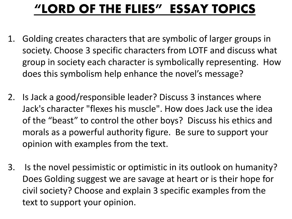 lord of the flies essay on evil