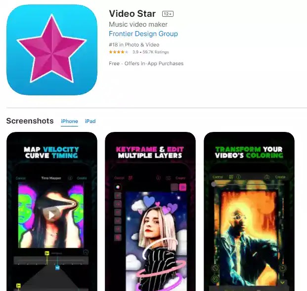 video star editing app for ios