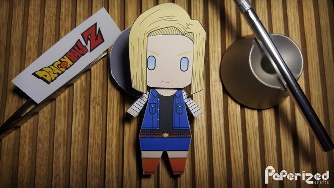 Papermau Dragon Ball Z Android 18 Lazuli Paper Toy By Paperized
