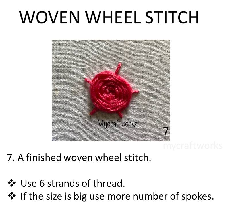 MY CRAFT WORKS Woven Wheel Stitch Tutorial/ How to make Woven Wheel