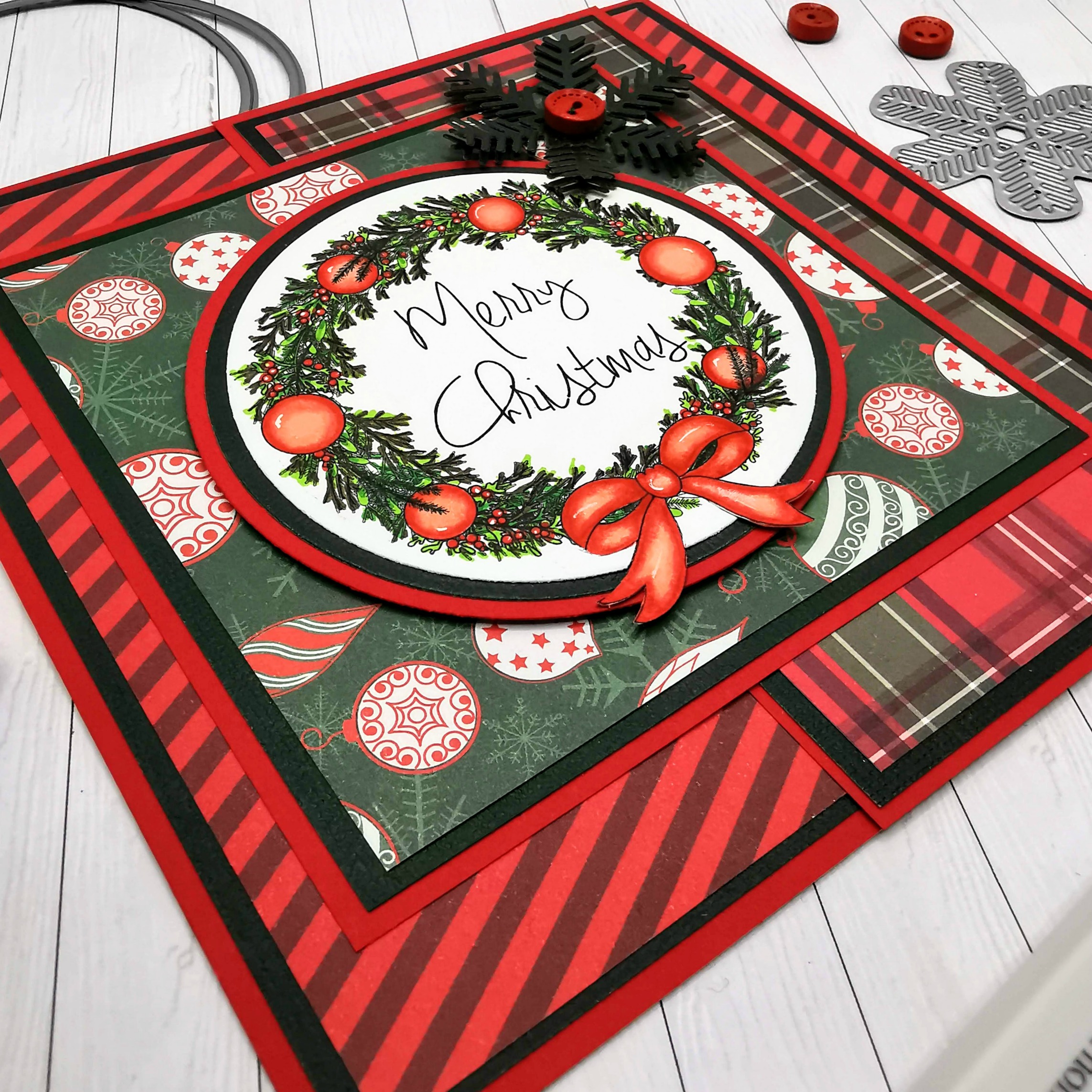 Christmas Wreath Card Featuring Prettygrafik Vintage Wreath Digital ...