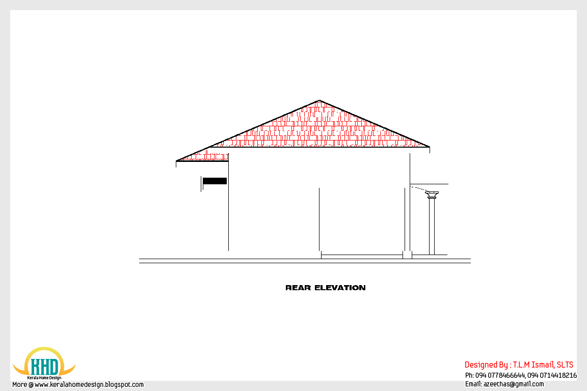 Home plan and elevation 1200 Sq. Ft. KeRaLa HoMe
