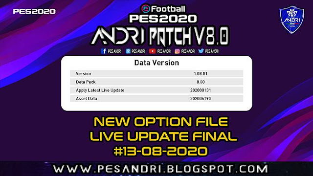 New Option File For Andri Patch V8 0 Pes 2020 Patch Pes New Patch Pro Evolution Soccer