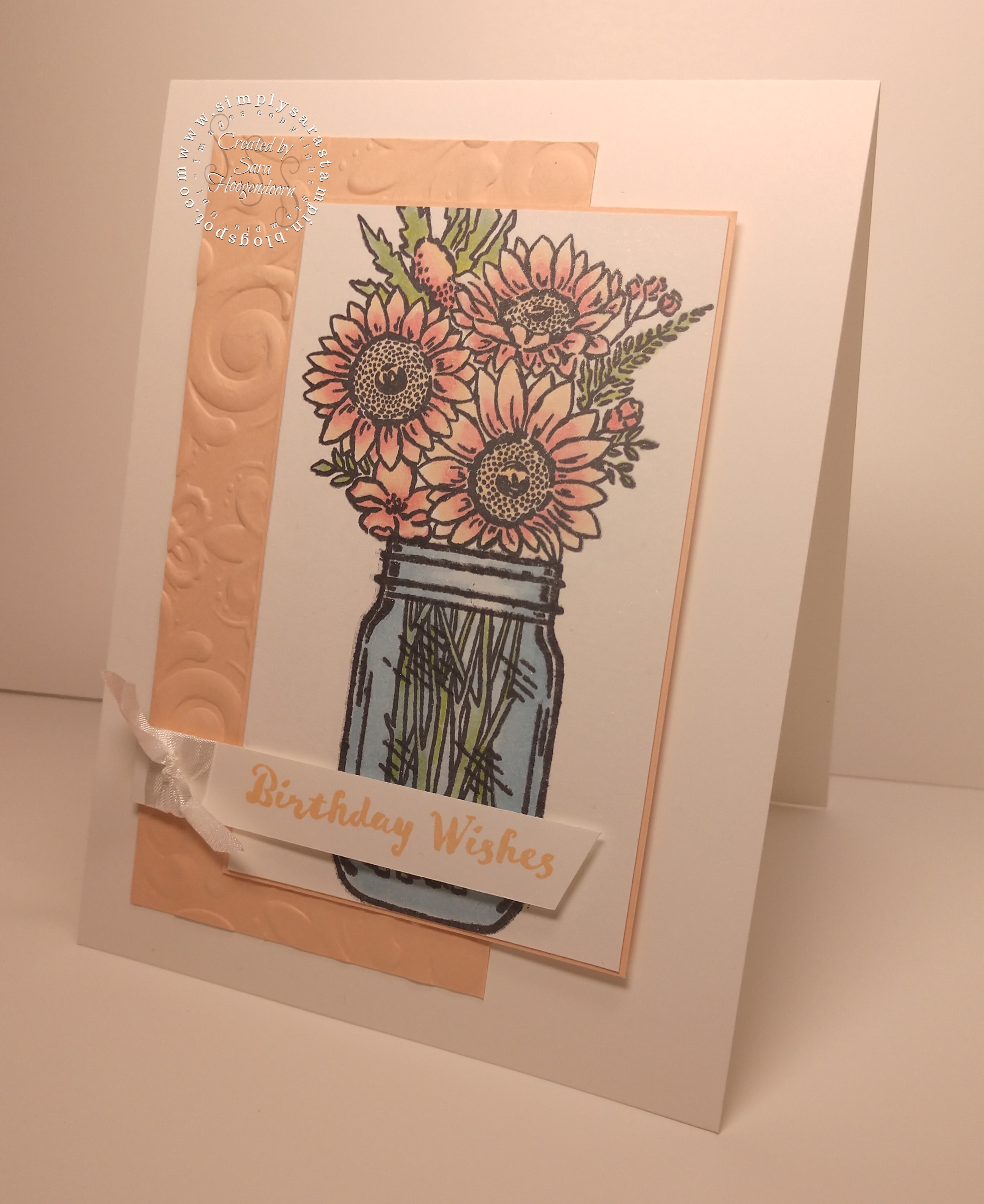 Simply Sara Stampin' Sara Hoogendoorn Jar of Flowers A Stampin' Up! Card