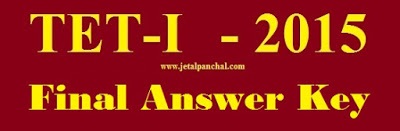 TET-I - 2015 : Final Answer Key (Official)