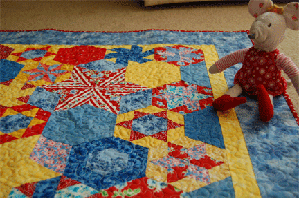 English Paper Piecing Single Ring Hexagon Quilt Pattern from