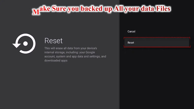 mi tv click on reset click on reset in mi tv
