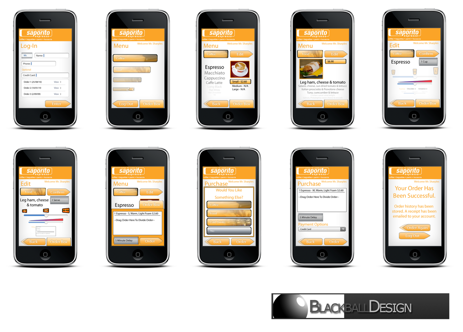 Download Blackball Design: iPhone App Mockups