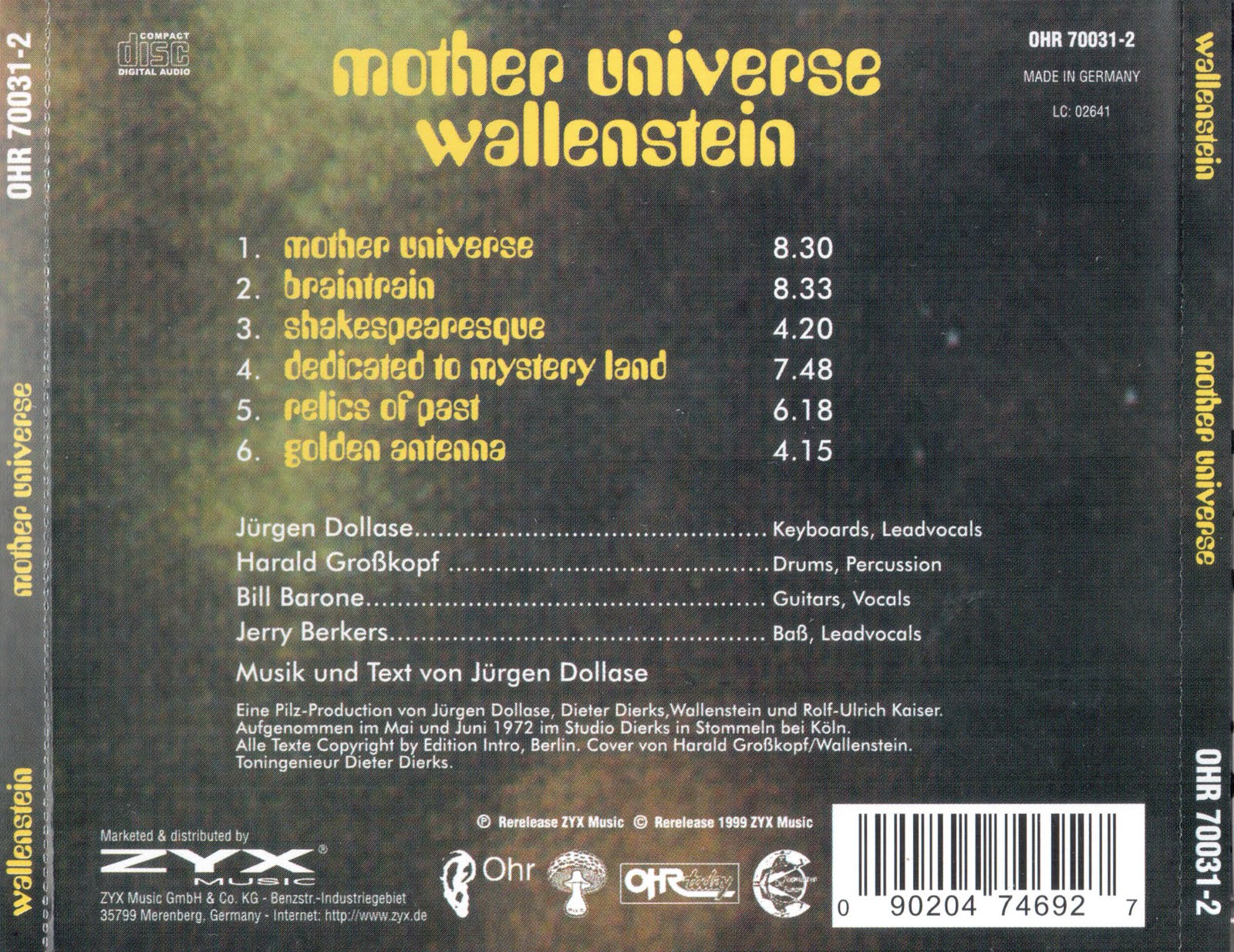 Wallenstein Mother Universe (1972) {1999 Reissue} [FLAC]