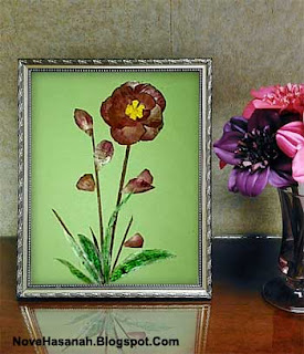 cara membuat hiasan dinding dari kulit bawang putih dan bawang merah yang berbentuk bunga cantik