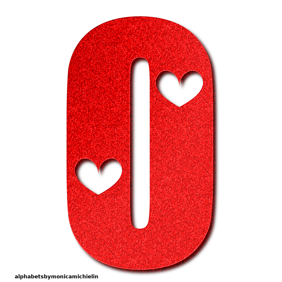 M. Michielin Alphabets RED GLITTER LOVE LETTERS ALPHABET AND ICONS PNG