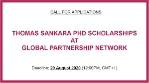 Tho­mas San­ka­ra PhD Scholarships 2021 for Developing Countries