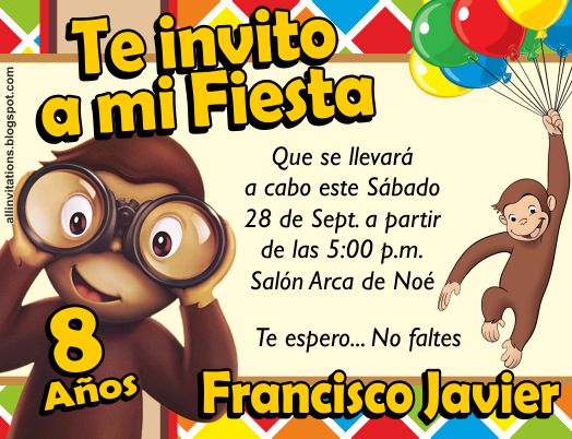 Tarjetas Para Cumpleanos De Jorge El Curioso