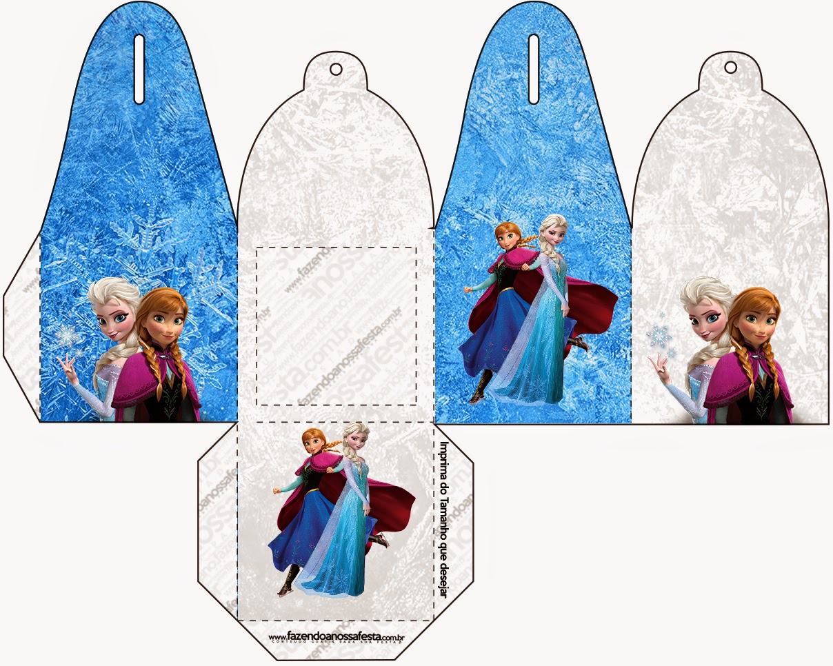 Frozen Nevando: Cajas para Imprimir Gratis. Caja para cupcakes o golosinas.
