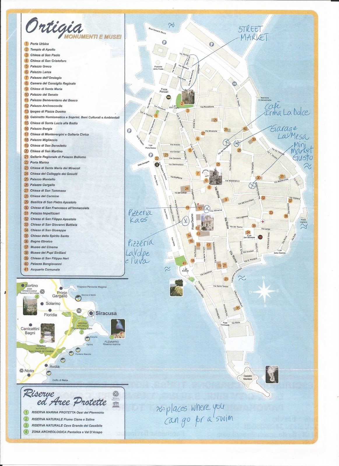 Map of Ortigia