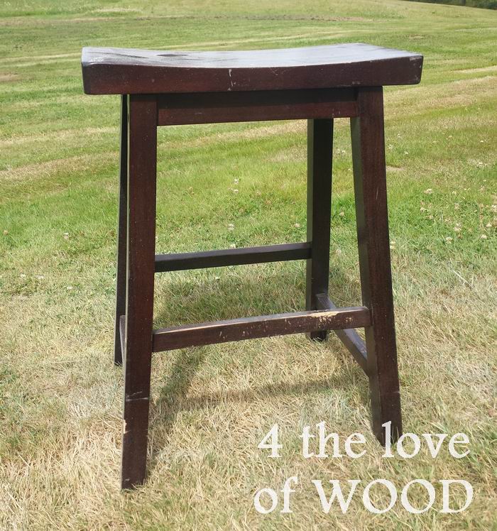 4 the love of wood CHALK PAINTING BAR STOOLS before & after