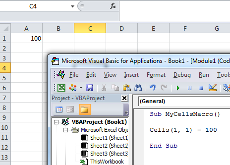 How To Write Programs in Excel Using VBA: How to Use the CELLS() Object ...