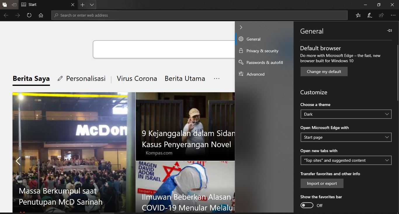Cara mengaktifkan Dark Mode pada Microsoft Edge INFOPEDIA