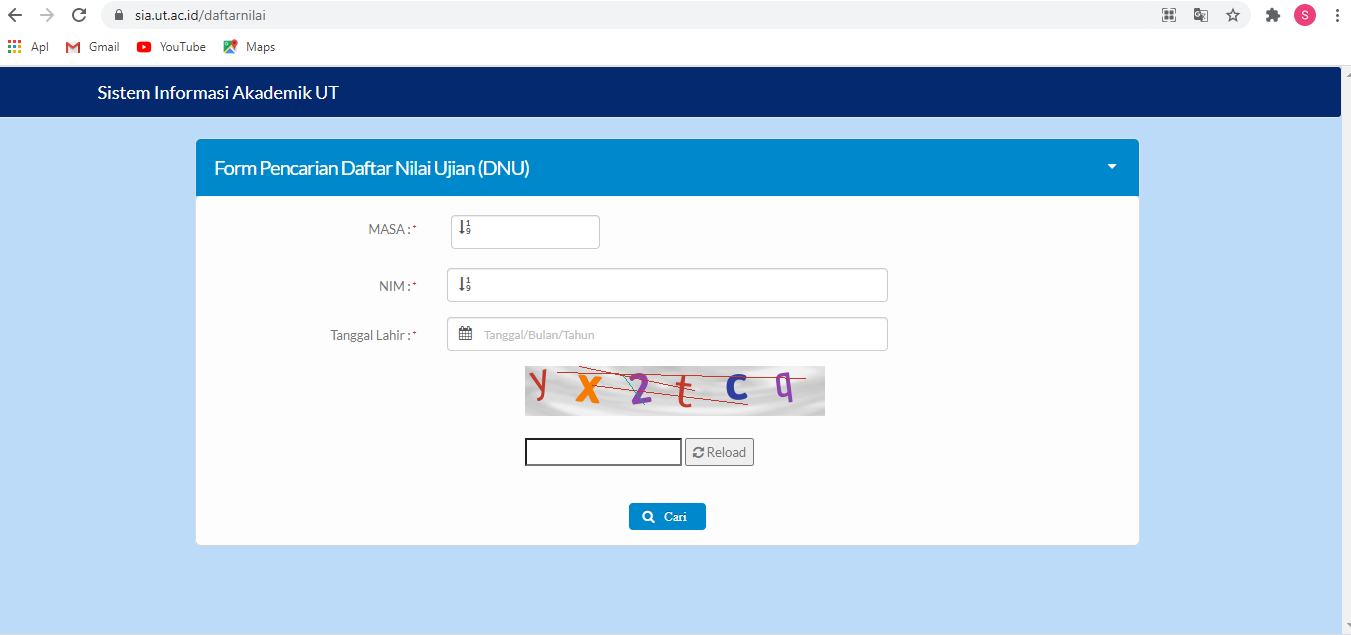 Cek Daftar Nilai Ujian UT Universitas Terbuka Darisd