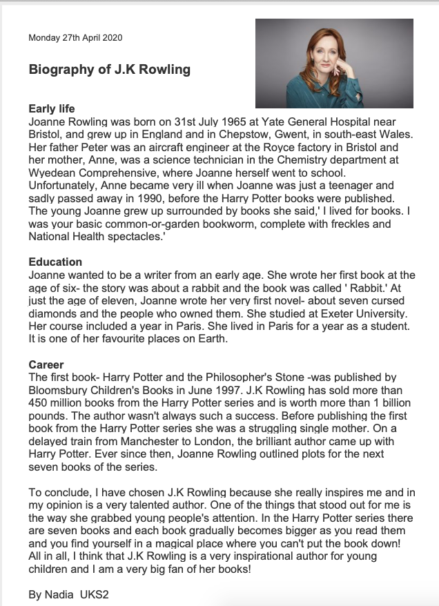 CHALKHILL WRITERS The Biography of J.K. Rowling