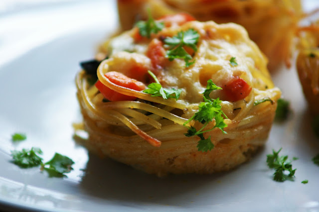 Vegetarische Spaghetti Muffins 