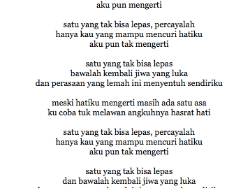 Dunia Lirik Not Lagu Andien