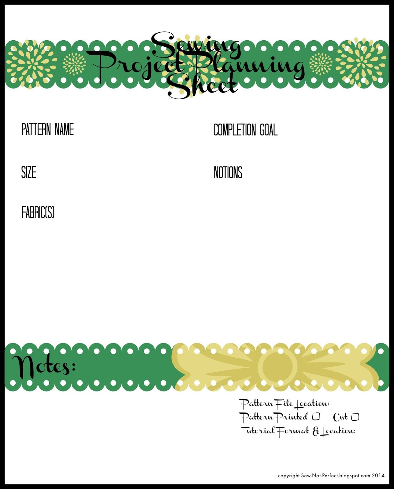 free printable sewing project planner free printable sewing project planner