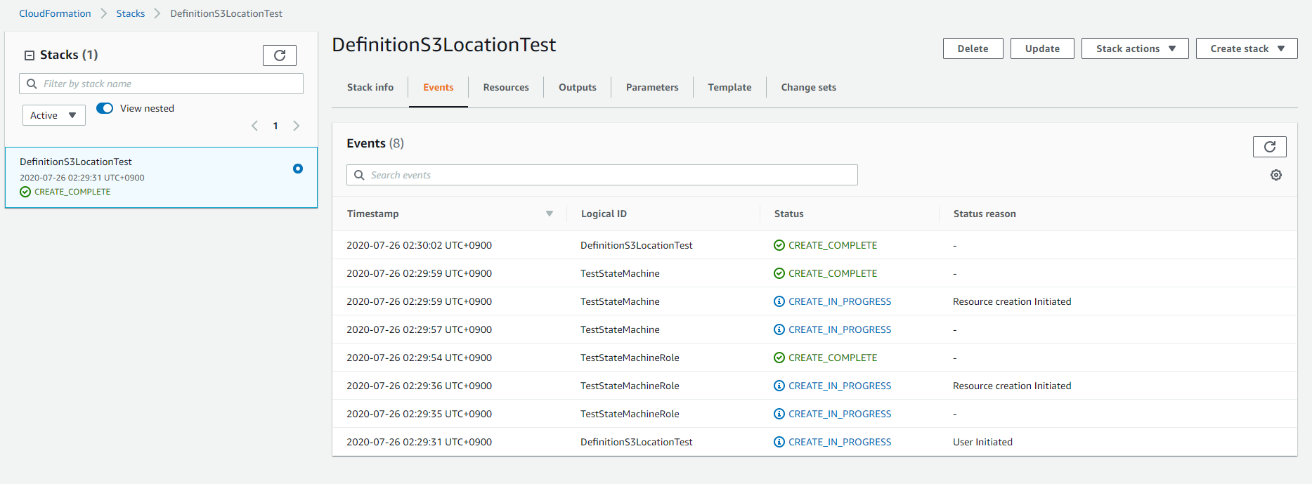 CloudFormationテンプレート内のStep functionsのState machine定義をS3に置けるようになった