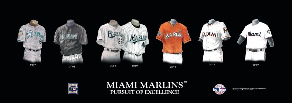 Heritage Uniforms and Jerseys and Stadiums - NFL, MLB, NHL, NBA, NCAA, US  Colleges: Miami Marlins Uniforms