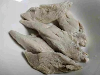 Boiled chicken for chicken hakka noodles