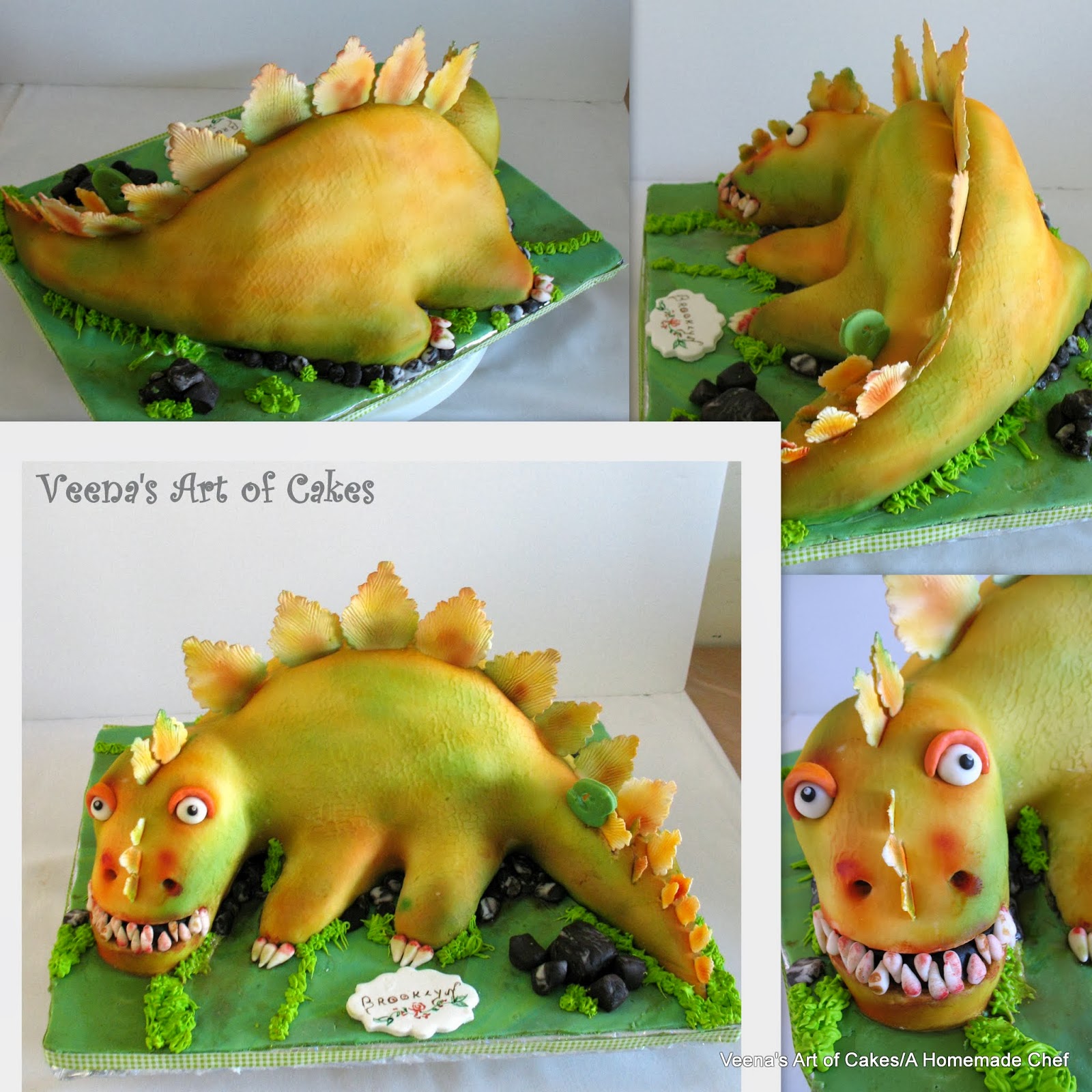 Dinosaur Cake - How to make a Dinosaur Cake - Veena Azmanov Dinosaur Cake - How to make a Dinosaur Cake - Veena Azmanov