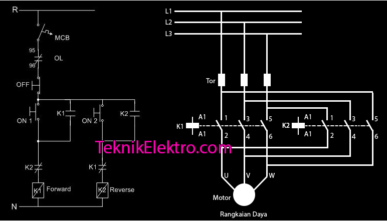 Rangkaian Motor Bolak Balik 3 phase - Teknik Elektro