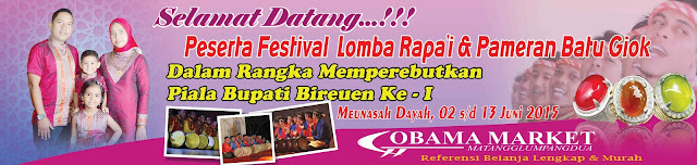 Spanduk Festival Rapai dan Pameran Batu giok