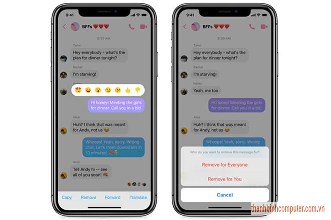 Facebook Messenger bắt đầu triển khai tùy chọn Unsend tin nhắn